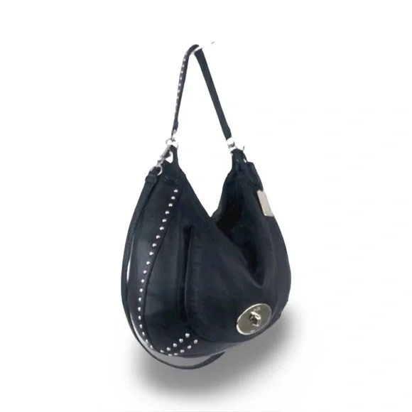 COACH lmt Edition Circle Black Leather Hobo Shoulder Bag - Picture 3 of 13